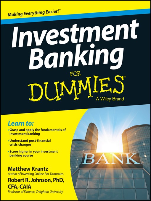 Title details for Investment Banking For Dummies by Matthew Krantz - Available